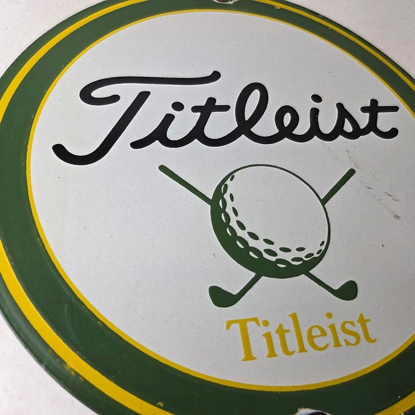 Vintage Titleist Golf Sign - Golfing Dealer Porcelain Gas Pump #1 Ball Sign - Image 6