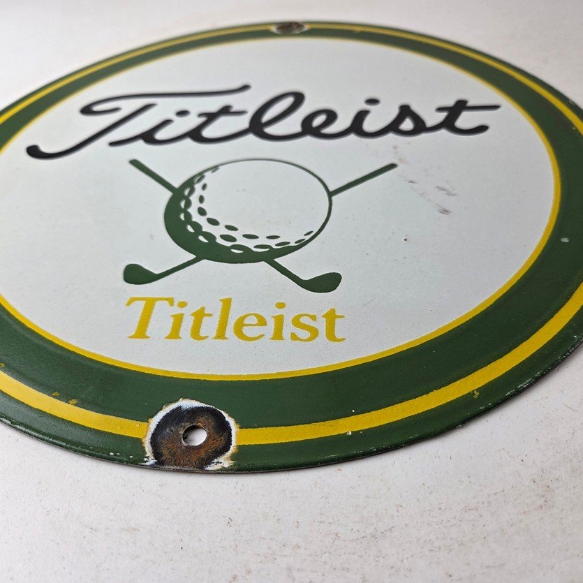 Vintage Titleist Golf Sign - Golfing Dealer Porcelain Gas Pump #1 Ball Sign - Image 10