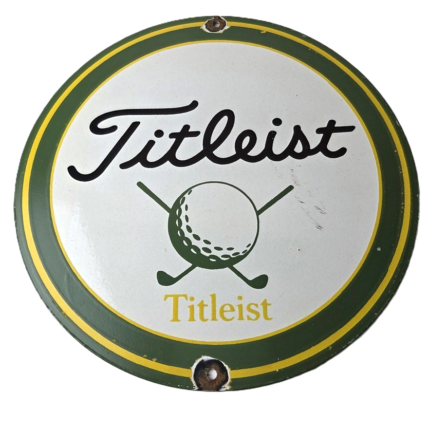 Vintage Titleist Golf Sign - Golfing Dealer Porcelain Gas Pump #1 Ball Sign
