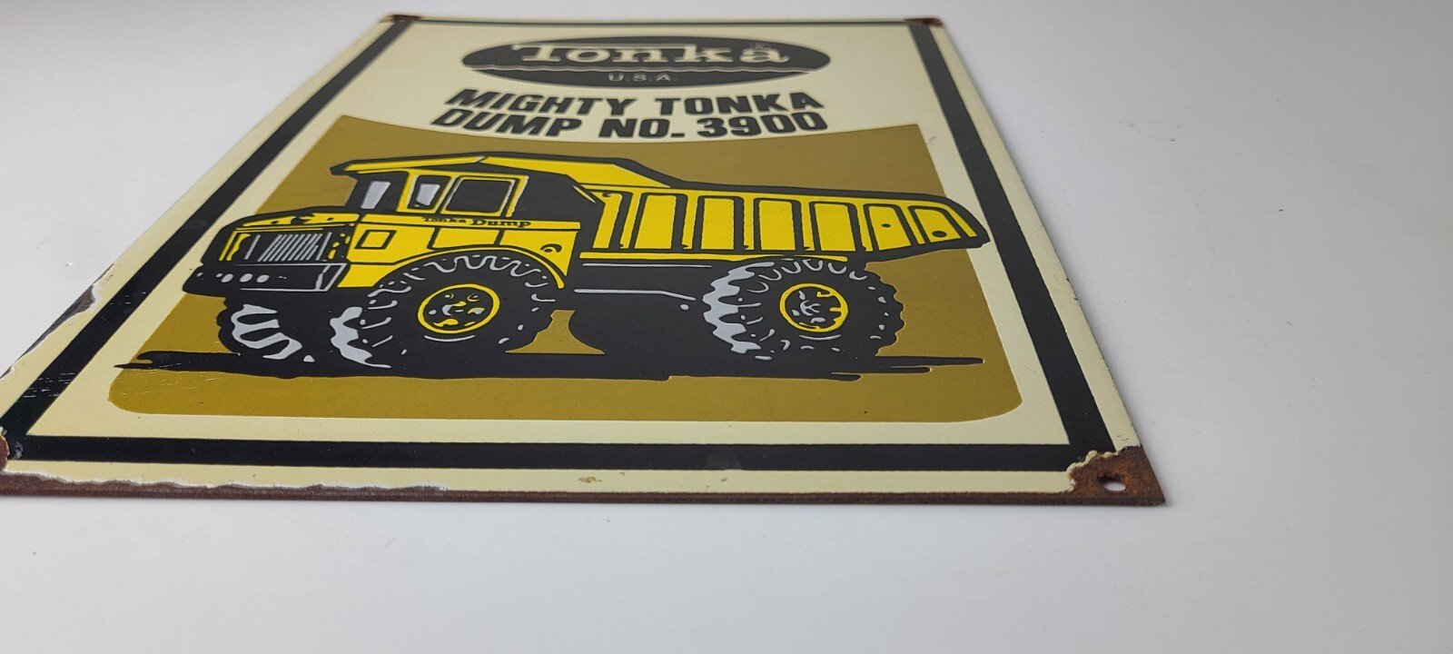Vintage Tonka Dump Truck Sign - Metal Toy Die Cast Kids Porcelain Gas Pump Sign - Image 11