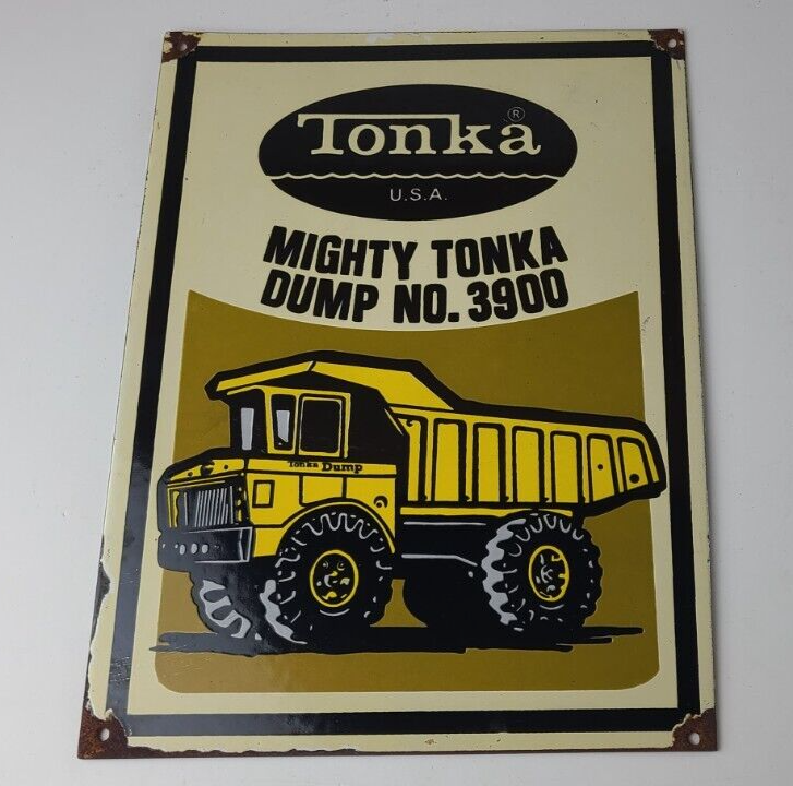Vintage Tonka Dump Truck Sign - Metal Toy Die Cast Kids Porcelain Gas Pump Sign - Image 12