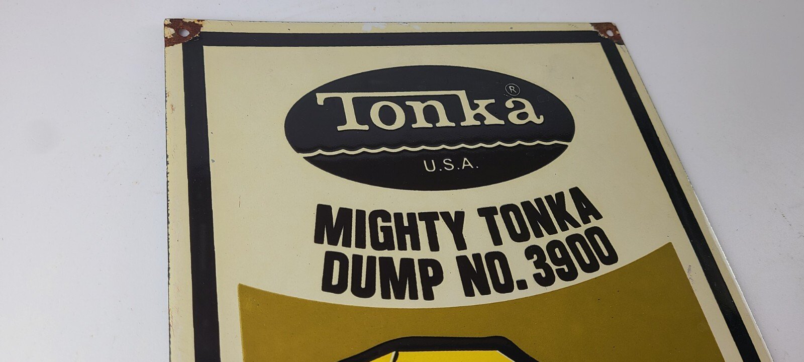 Vintage Tonka Dump Truck Sign - Metal Toy Die Cast Kids Porcelain Gas Pump Sign - Image 5