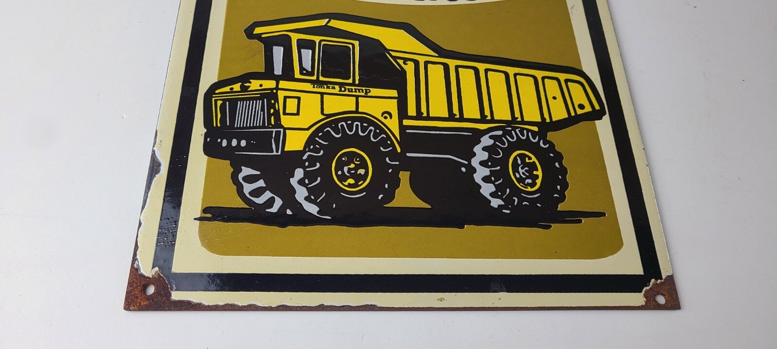 Vintage Tonka Dump Truck Sign - Metal Toy Die Cast Kids Porcelain Gas Pump Sign - Image 7