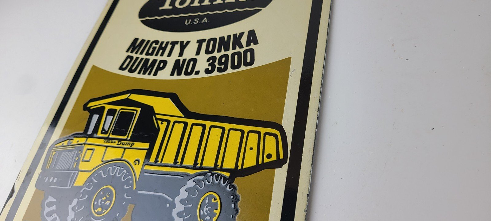 Vintage Tonka Dump Truck Sign - Metal Toy Die Cast Kids Porcelain Gas Pump Sign - Image 9