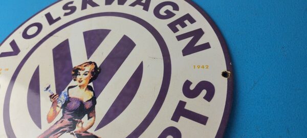 Vintage Volkswagen Sign Porcelain Dealership Sales VW Automobile Gas Pump Sign 305741362714 8