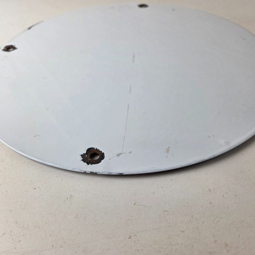 Vintage White Rose Gasoline Sign - En Ar Co Motor Oil Gas Station Pump Sign - Image 9