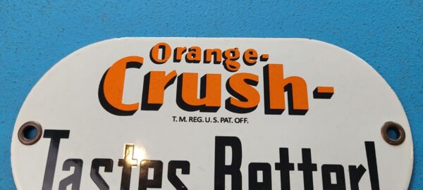 VINTAGE ORANGE CRUSH PORCELAIN TASTE DRINK SODA STORE DOOR PUSH GAS PUMP SIGN 305779583805 2