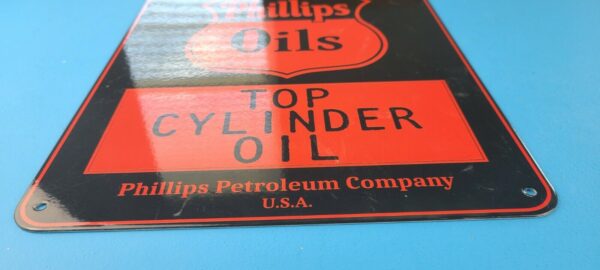 VINTAGE PHILLIPS 66 OILS GASOLINE PORCELAIN MOTOR SERVICE STATION PUMP SIGN 305772468175 10