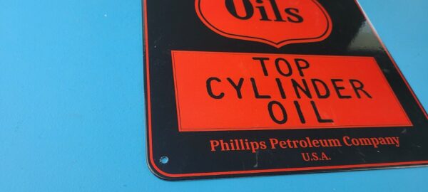 VINTAGE PHILLIPS 66 OILS GASOLINE PORCELAIN MOTOR SERVICE STATION PUMP SIGN 305772468175 6