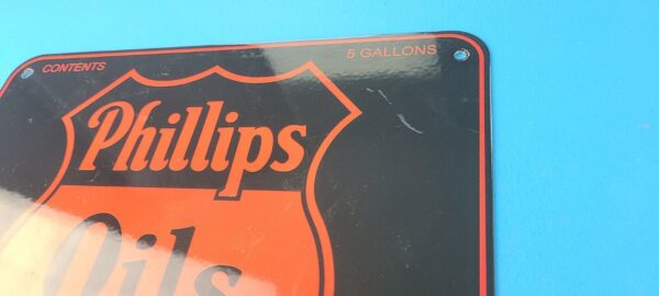 VINTAGE PHILLIPS 66 OILS GASOLINE PORCELAIN MOTOR SERVICE STATION PUMP SIGN 305772468175 7