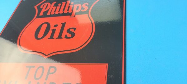 VINTAGE PHILLIPS 66 OILS GASOLINE PORCELAIN MOTOR SERVICE STATION PUMP SIGN 305772468175 8