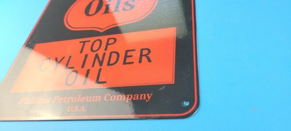 VINTAGE PHILLIPS 66 OILS GASOLINE PORCELAIN MOTOR SERVICE STATION PUMP SIGN 305772468175 9