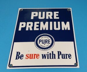 VINTAGE PURE OIL CO PORCELAIN PEP GASOLINE SERVICE STATION GAS PUMP PLATE SIGN 305229439205