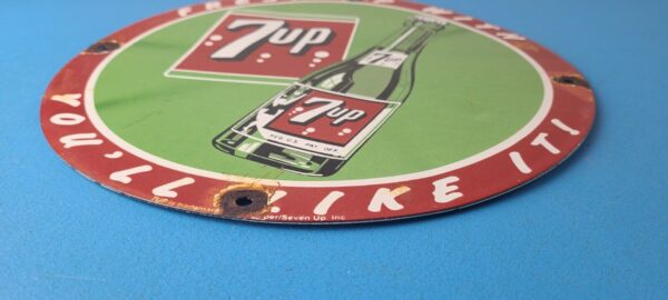 Vintage 7 Up Soda Porcelain Grocery Piggly General Store Gas Oil Pump Plate Sign 305611833435 10