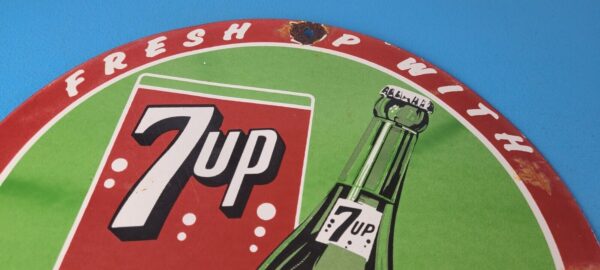 Vintage 7 Up Soda Porcelain Grocery Piggly General Store Gas Oil Pump Plate Sign 305611833435 12