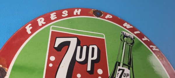 Vintage 7 Up Soda Porcelain Grocery Piggly General Store Gas Oil Pump Plate Sign 305611833435 4