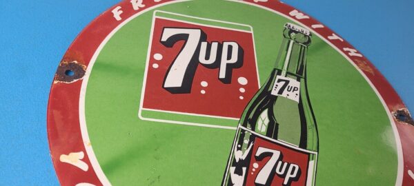 Vintage 7 Up Soda Porcelain Grocery Piggly General Store Gas Oil Pump Plate Sign 305611833435 5