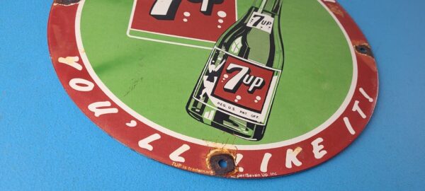 Vintage 7 Up Soda Porcelain Grocery Piggly General Store Gas Oil Pump Plate Sign 305611833435 6