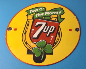 Vintage 7 Up Soda Sign Porcelain Grocery Piggly Store Gas Oil Pump Plate Sign 305874492515