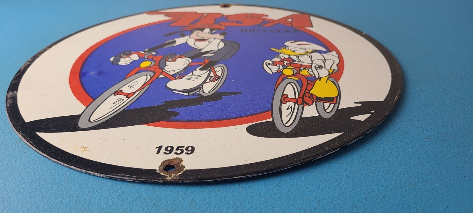 Vintage BSA Motorcycle Sign - Motor Bike Gas Pump Service Porcelain Sign - Image 11