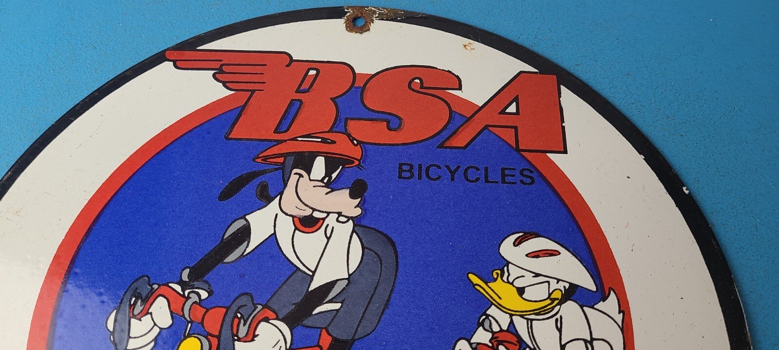 Vintage BSA Motorcycle Sign - Motor Bike Gas Pump Service Porcelain Sign - Image 13