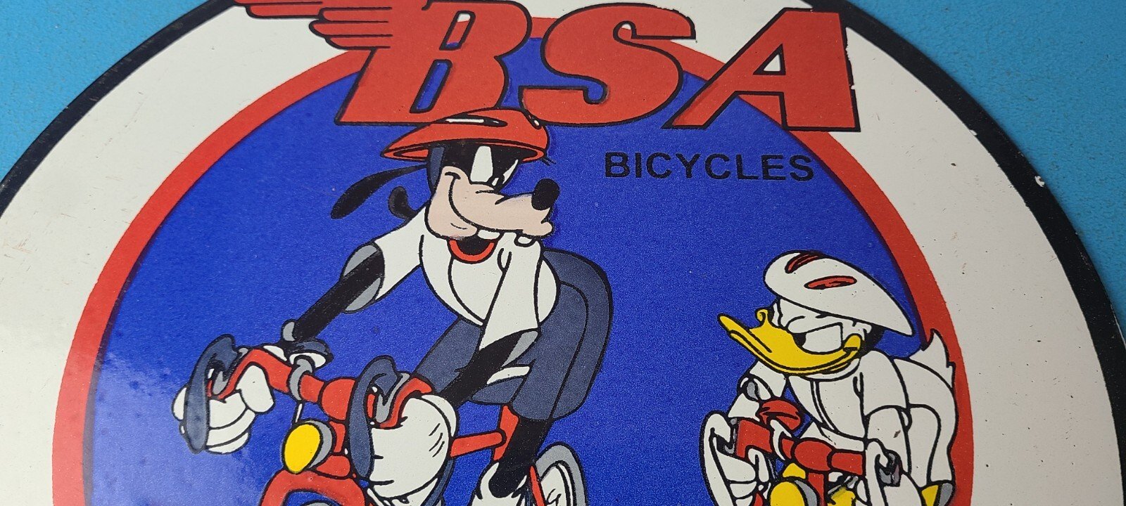 Vintage BSA Motorcycle Sign - Motor Bike Gas Pump Service Porcelain Sign - Image 3