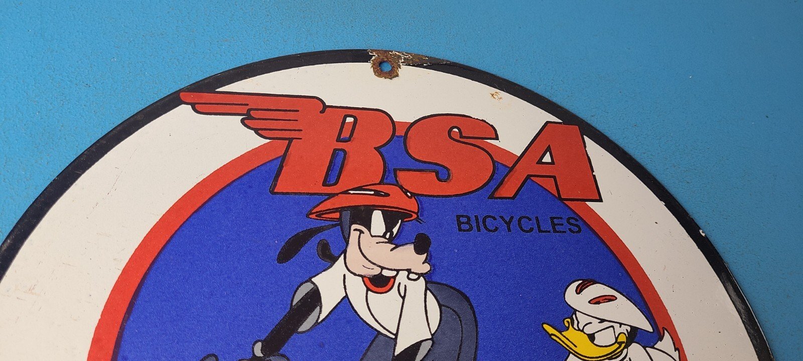 Vintage BSA Motorcycle Sign - Motor Bike Gas Pump Service Porcelain Sign - Image 5