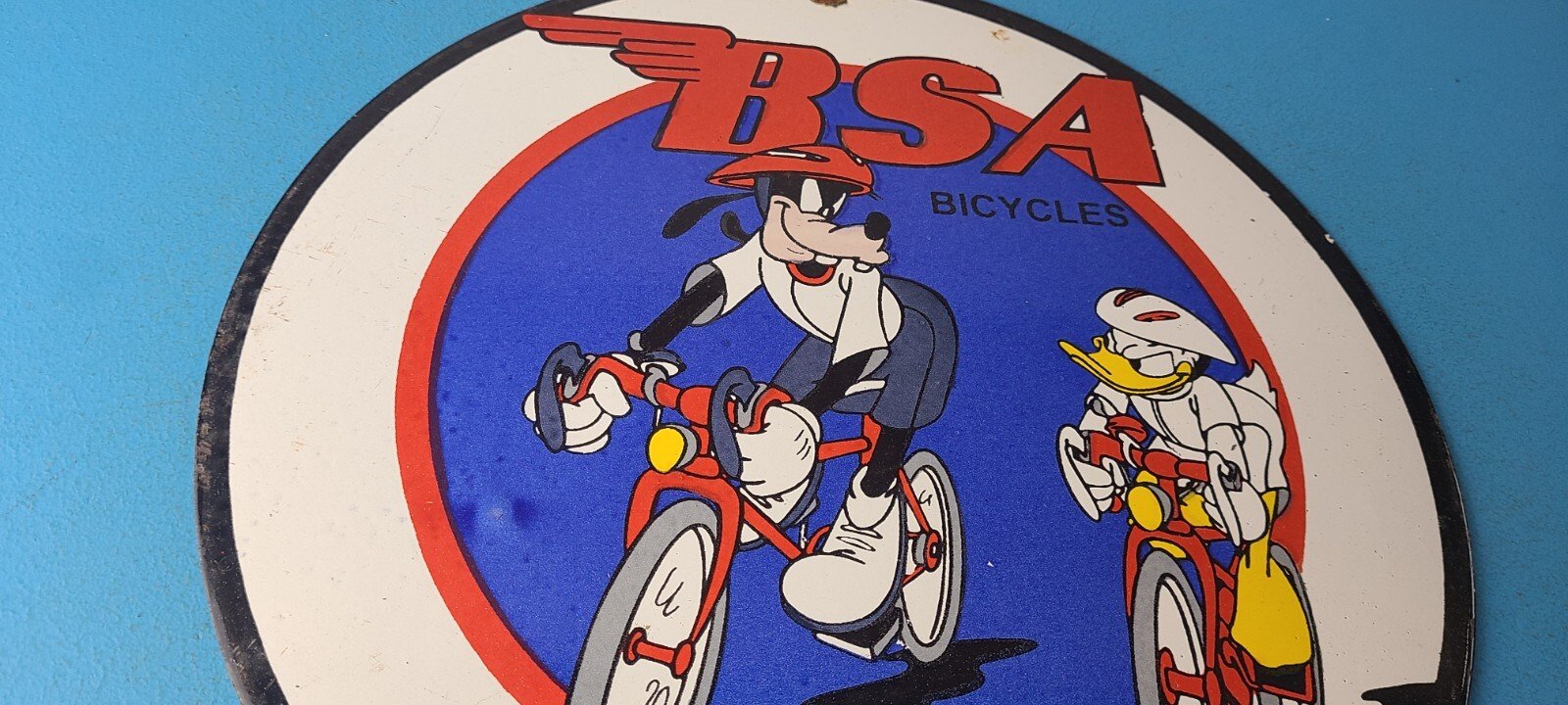 Vintage BSA Motorcycle Sign - Motor Bike Gas Pump Service Porcelain Sign - Image 6