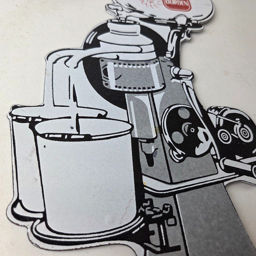 Vintage Bordens Cream Separator Sign - Porcelain Dairy Milk Cow Service Ad Sign - Image 6