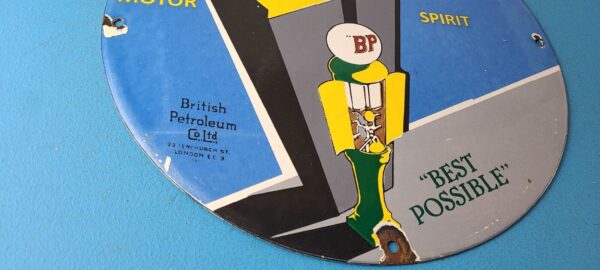 Vintage British Petroleum Sign England UK BP Motor Oil Gas Pump Porcelain Sign 305714521815 6