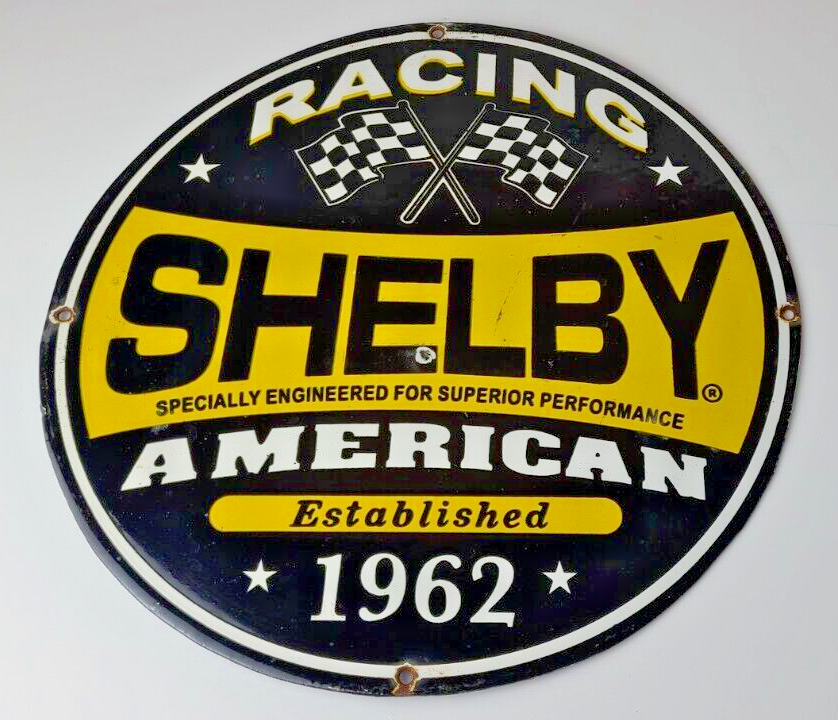 Vintage Chevrolet Porcelain Sign American Shelby Service Gas Pump Racing Sign 305889904485