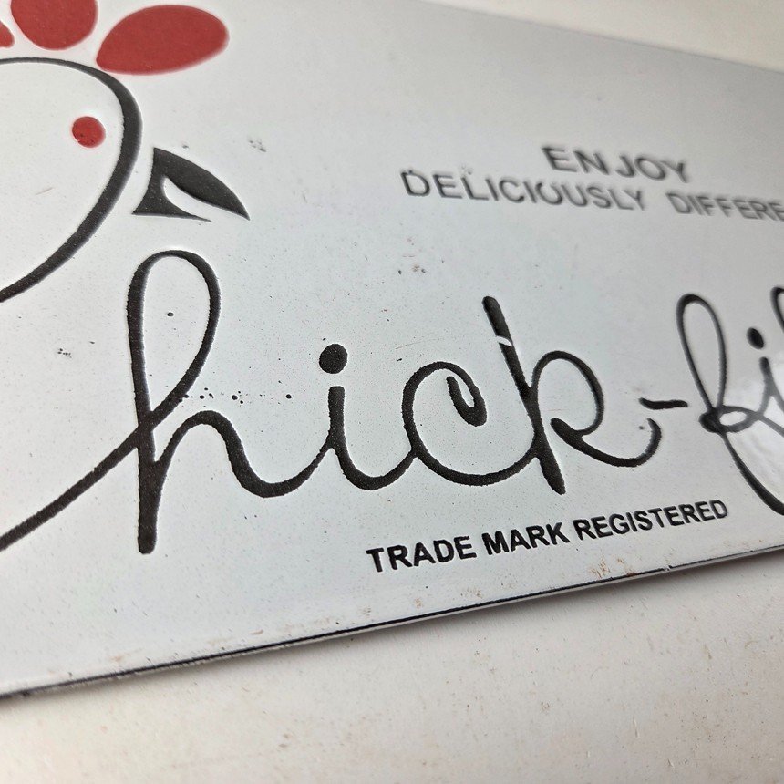 Vintage Chick Fil A Sign - Chicken Fast Food Porcelain Gas Pump Sign - Image 11