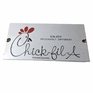 Vintage Chick Fil A Sign - Chicken Fast Food Porcelain Gas Pump Sign