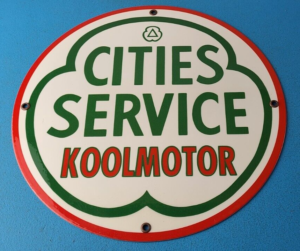 Vintage Cities Service Gasoline Sign Kool Motor Porcelain Gas Oil Pump Sign 305872162145