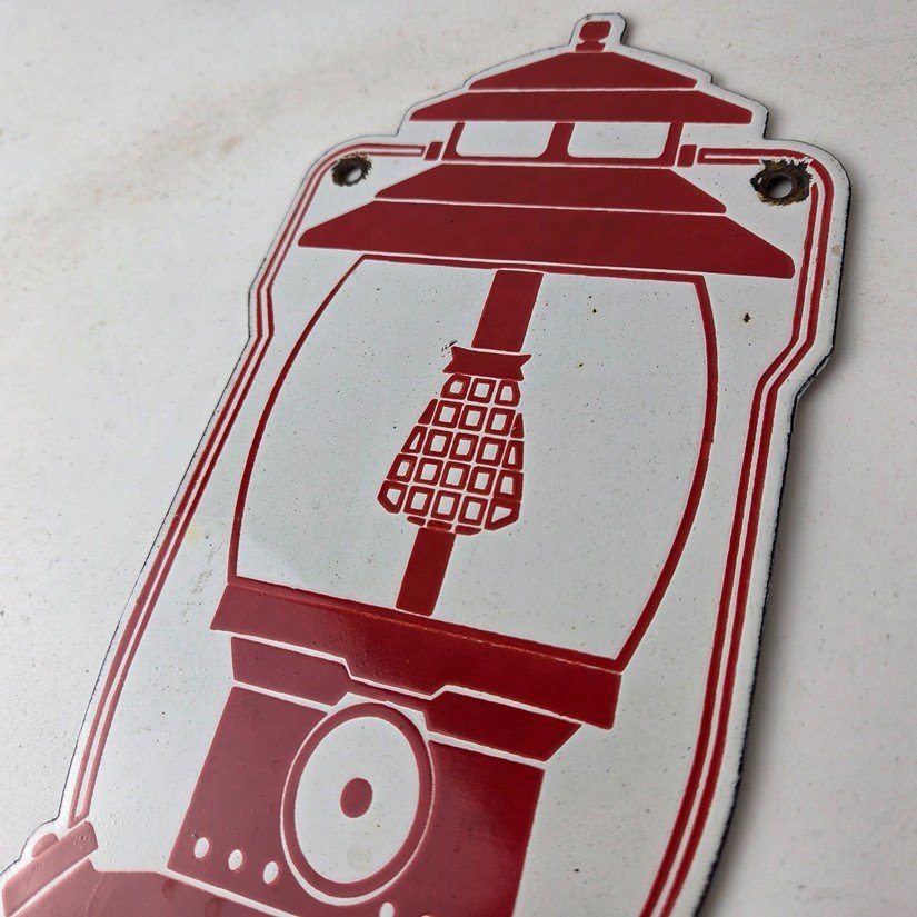 Vintage Coleman Sales Sign - Gas Auto Dealer Service Center Camp Porcelain Sign - Image 12