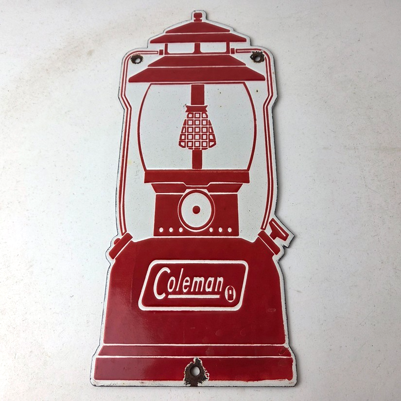 Vintage Coleman Sales Sign - Gas Auto Dealer Service Center Camp Porcelain Sign - Image 15