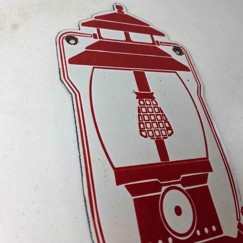 Vintage Coleman Sales Sign - Gas Auto Dealer Service Center Camp Porcelain Sign - Image 5