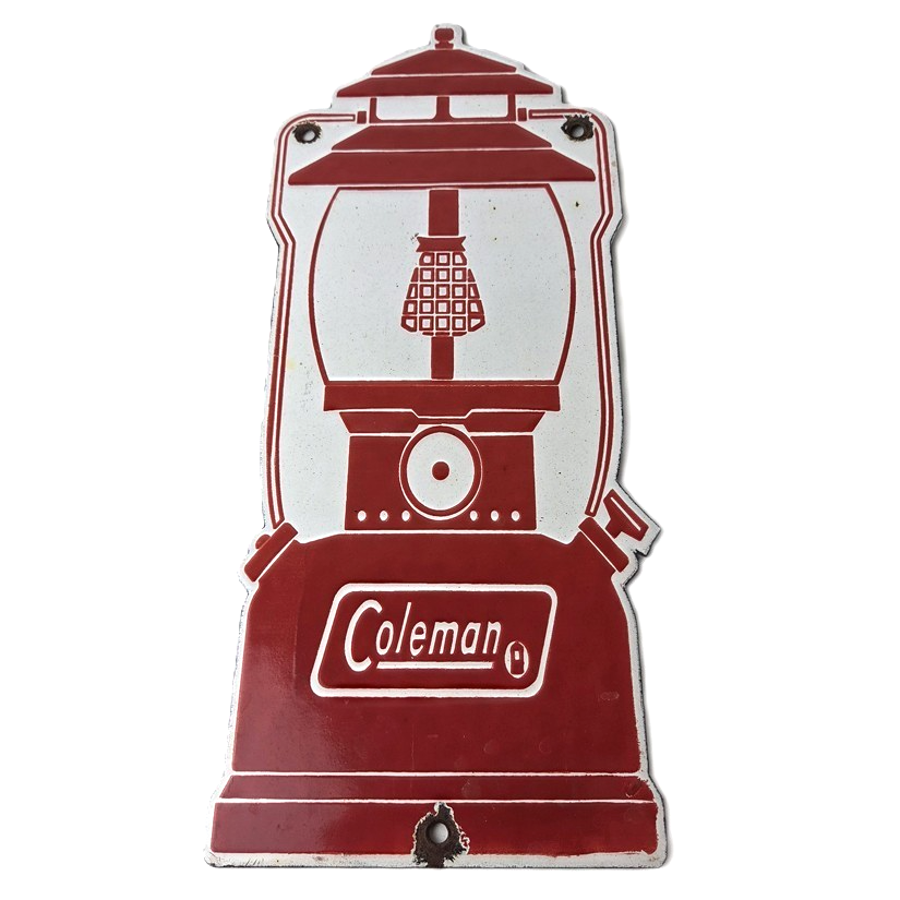 Vintage Coleman Sales Sign - Gas Auto Dealer Service Center Camp Porcelain Sign