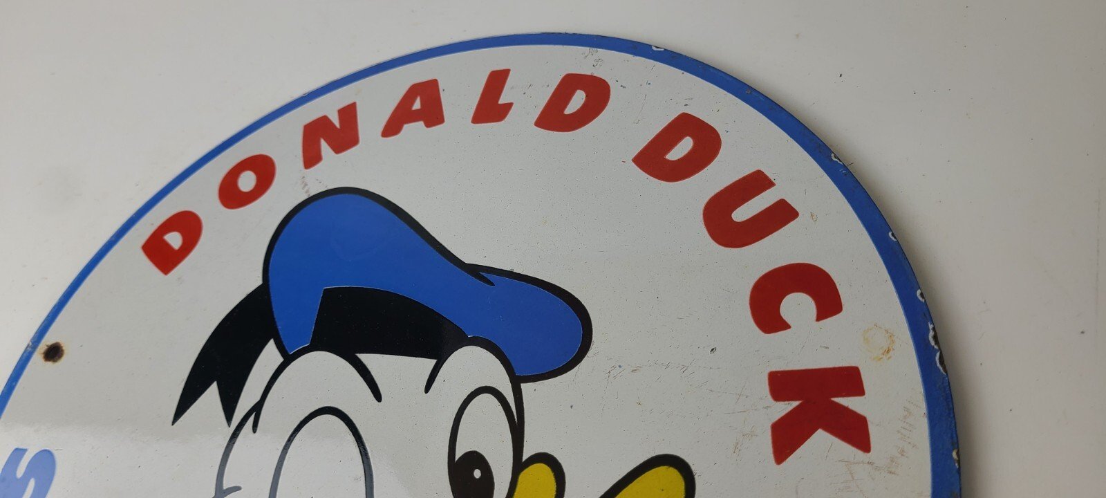 Vintage Donald Duck Soda Porcelain Sign - Drink Beverage Gas Service Sign - Image 8