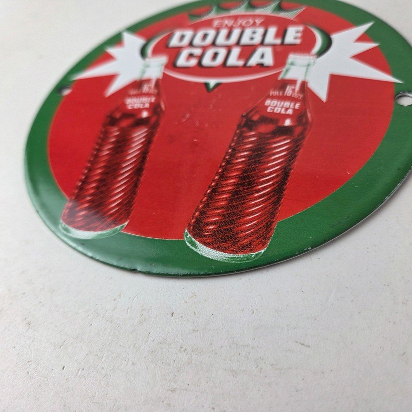 Vintage Double Cola Sign - Soda Cola Beverage Gas Service Station Porcelain Sign - Image 14