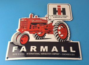 Vintage Farmall International Harvester Sign Porcelain Farm Barn Gas Pump Sign 305890157735