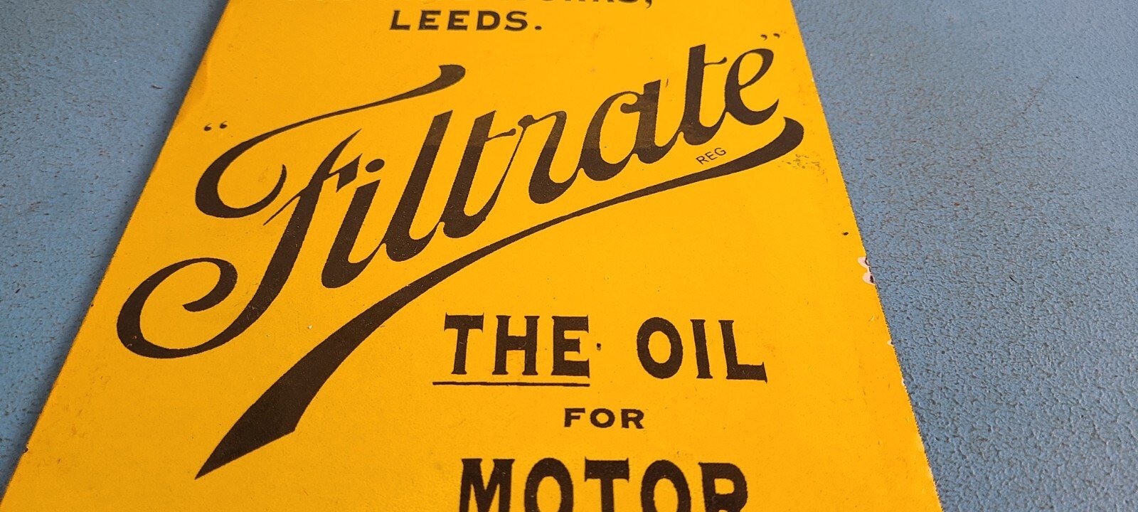 Vintage Filtrate Motor Oil Sign - Gasoline Pump Plate Engine Lube Porcelain Sign - Image 12