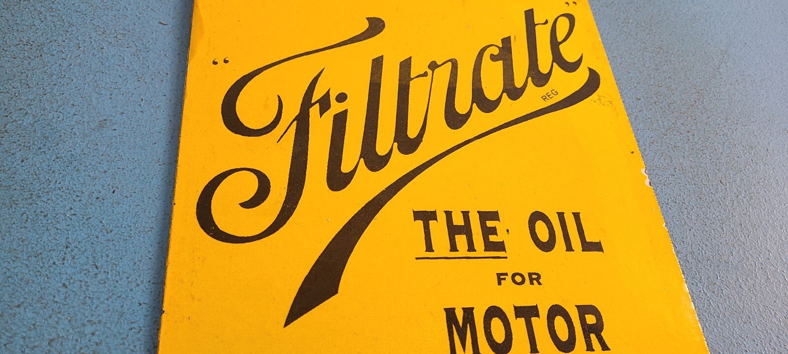 Vintage Filtrate Motor Oil Sign - Gasoline Pump Plate Engine Lube Porcelain Sign - Image 6