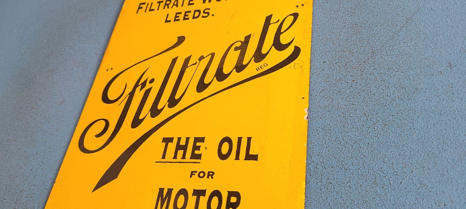 Vintage Filtrate Motor Oil Sign - Gasoline Pump Plate Engine Lube Porcelain Sign - Image 9