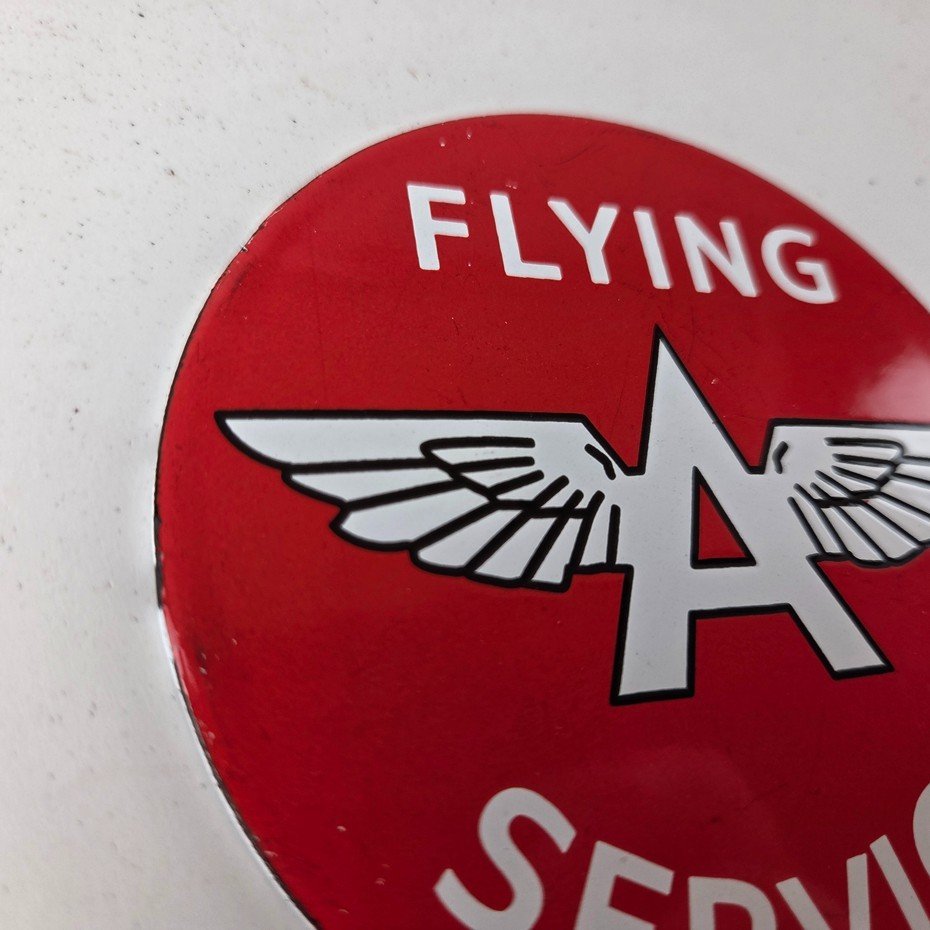 Vintage Flying A Gas Sign Topper - Porcelain License Plate Auto Topper - Image 5