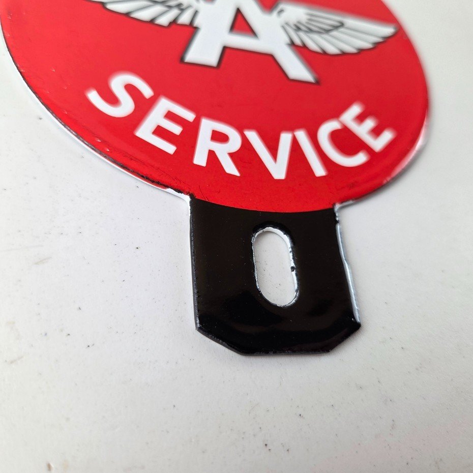 Vintage Flying A Gas Sign Topper - Porcelain License Plate Auto Topper - Image 10