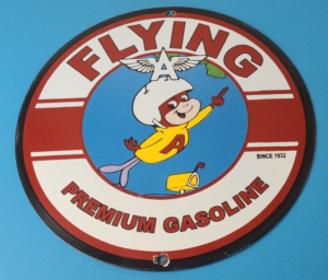 Vintage Flying A Gasoline Sign Porcelain Aviation Service Atom Ad Gas Sign 305900875375