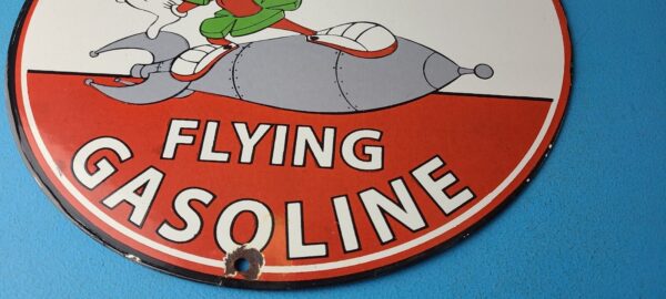 Vintage Flying A Gasoline Sign Porcelain Service Station Gas Pump Plate Sign 305779319765 11