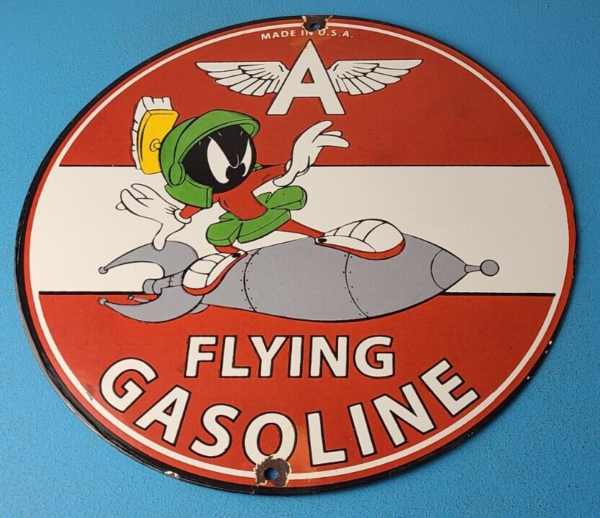 Vintage Flying A Gasoline Sign Porcelain Service Station Gas Pump Plate Sign 305779319765