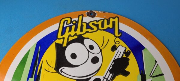 Vintage Gibson Guitars Acoustic Electric Bass Porcelain Gas Station Felix Sign 305726912085 12